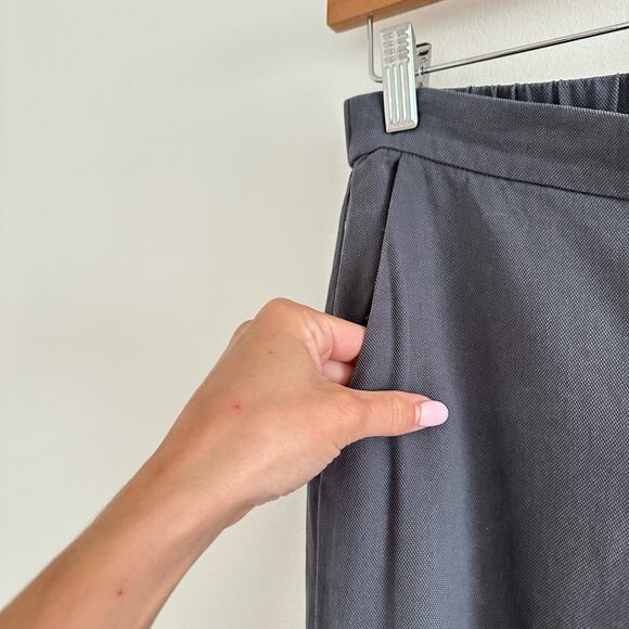 Eileen Fisher Cropped Straight-Leg Stretch Crepe Pants Gray XS - Picture 6 of 11